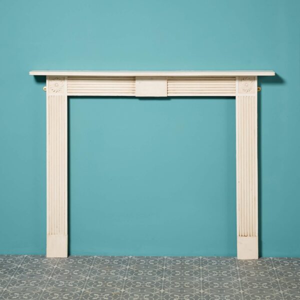 Antique Georgian Style Painted Pine Bullseye Fireplace