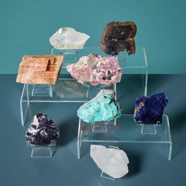 Collection of 8 Prehistoric Minerals including Chrysocolla, Sodalite & Corundum