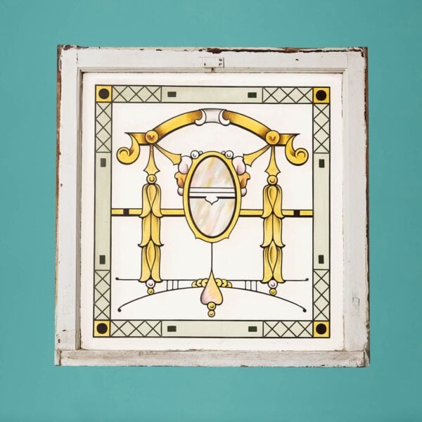 20th Century Art Nouveau Etched Glass Window
