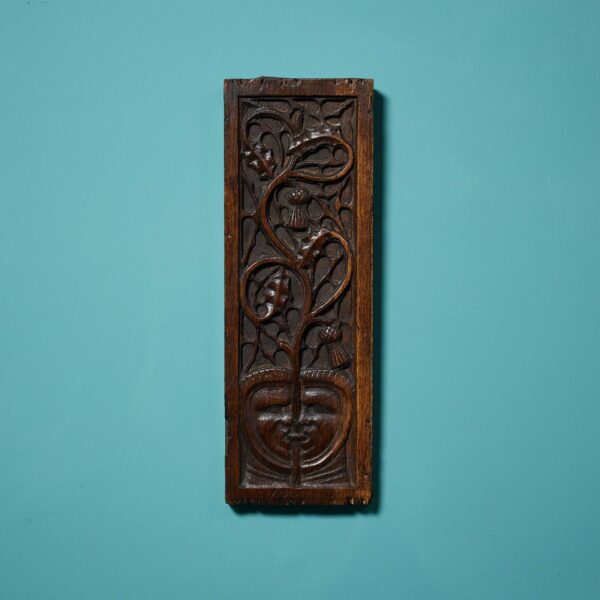 16th Century Scottish Handcarved Oak Wall Panel