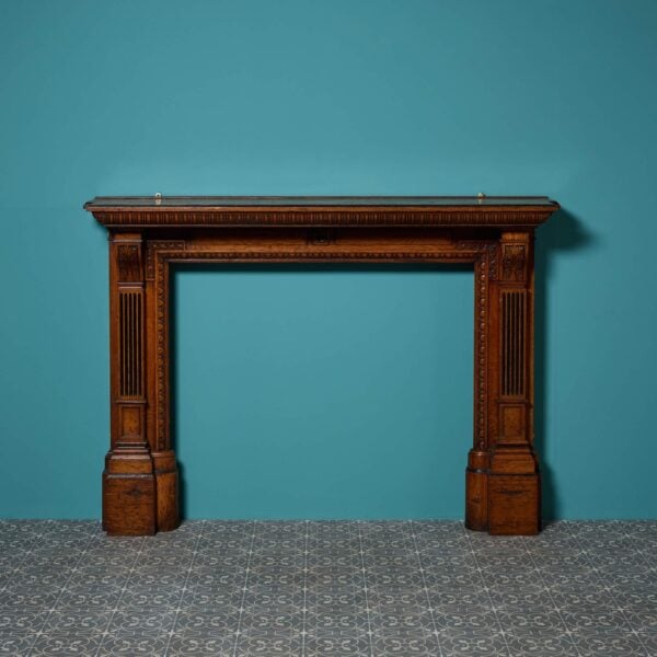 0_37105-1 Antique English Victorian Oak Fire Surround