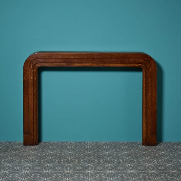 Antique Art Deco Style Rounded Oak Fireplace