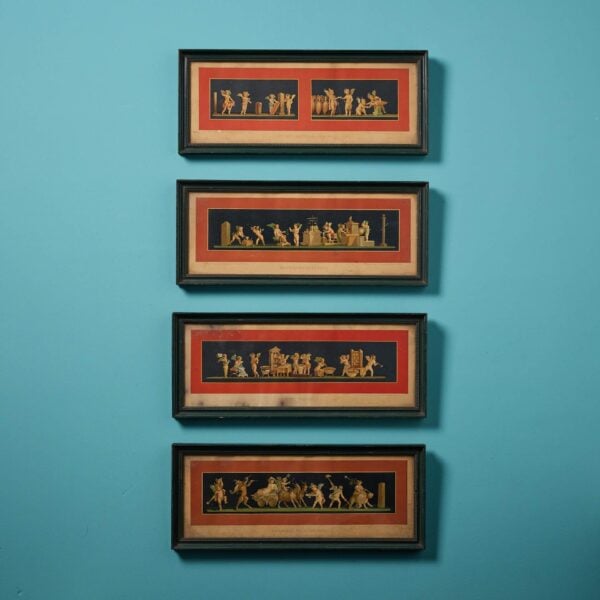 0_36593-1 Four 19th Century Geramia Discanno Hand Coloured Lithographs Depicting Pompeii