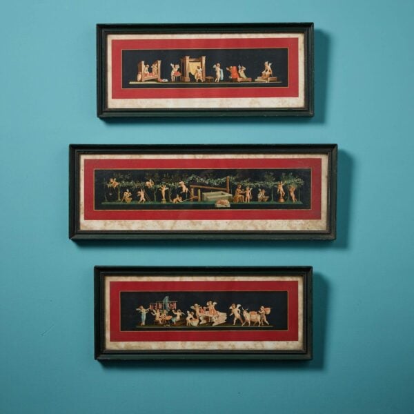 0_36594-1 Three 19th Century Geramia Discanno Hand Coloured Lithographs Depicting Pompeii