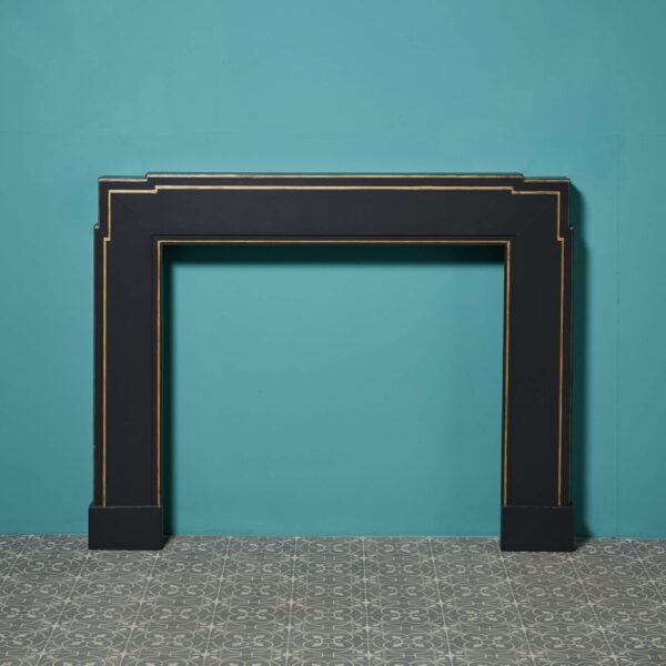 Reclaimed Black & Gold Painted Art Deco Fireplace