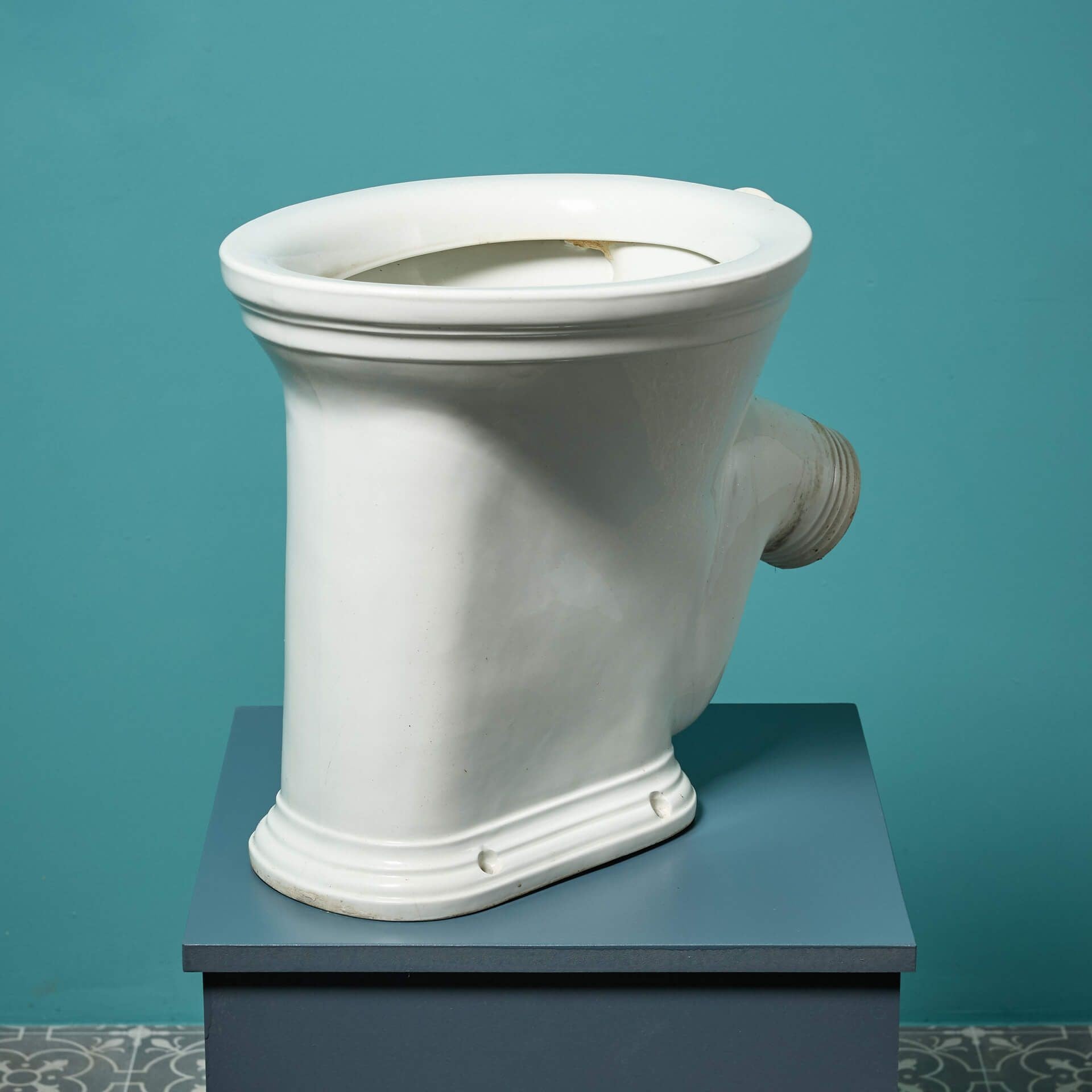 Antique English White Glazed Ceramic Toilet with P Trap | UK ...