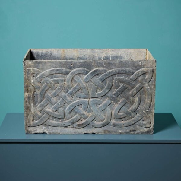 5_37079-6 Antique English Celtic Knot Lead Garden Cistern