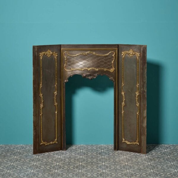 Ornate Antique Louis Style 3-Piece Metal Fire Insert