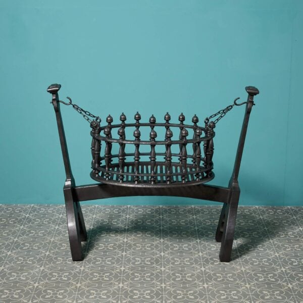 Large Gothic Style Hanging Cradle Fire Basket