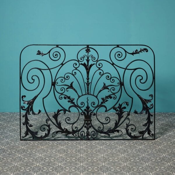 Large Georgian Era Decorative Wrought Iron Panel