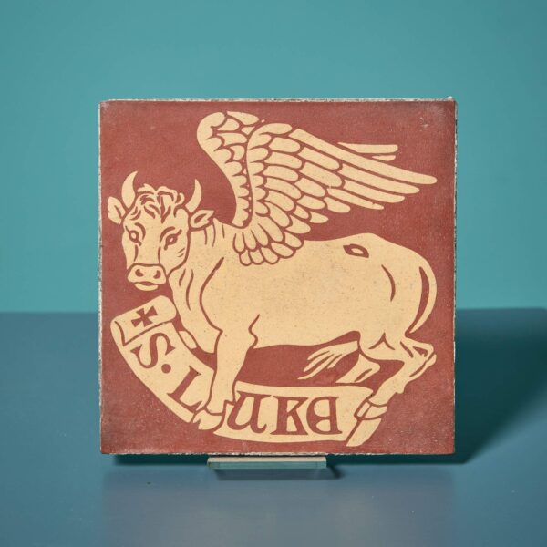 A. W. N. Pugin 'Bull of St Luke' 6-Inch Encaustic Tile by Minton