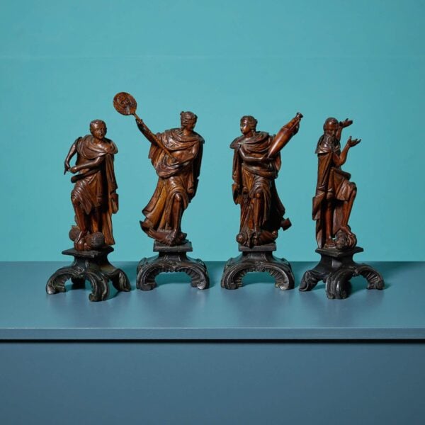Set of 19th Century Hand Carved Allegorical Figures