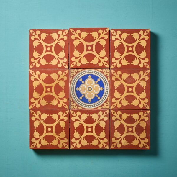 Set of 9 Ecclesiastical Antique English Encaustic Tiles