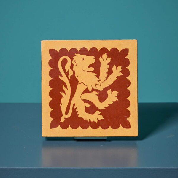 A.W.N. Pugin Glazed Coat of Arms Tile by Minton & Co