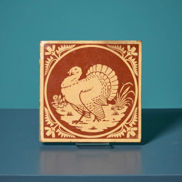 Encaustic Campbell Brick & Tile Co Tile Depicting a Turkey