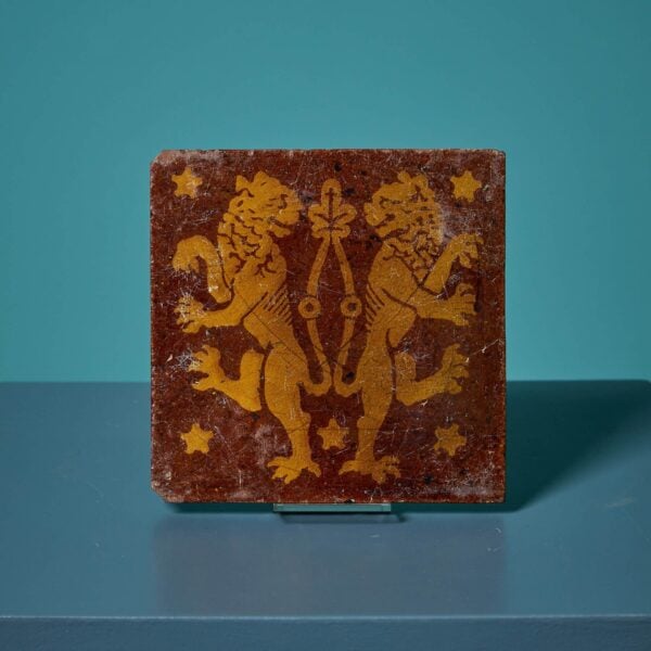 0_37269-1 19th Century Heraldic Lion Tile by Minton