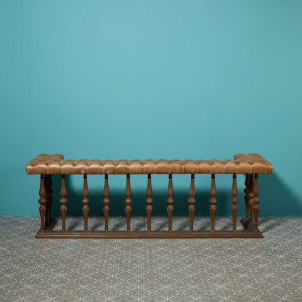 Reclaimed Victorian Style Large Scale Bronze and Capitone Leather Club Fender