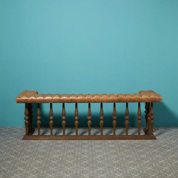 Reclaimed Victorian Large Scale Bronze and Capitone Leather Club Fender