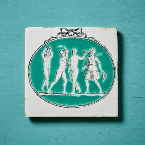 18th Century Liverpool Delft Tile with Neoclassical Figures