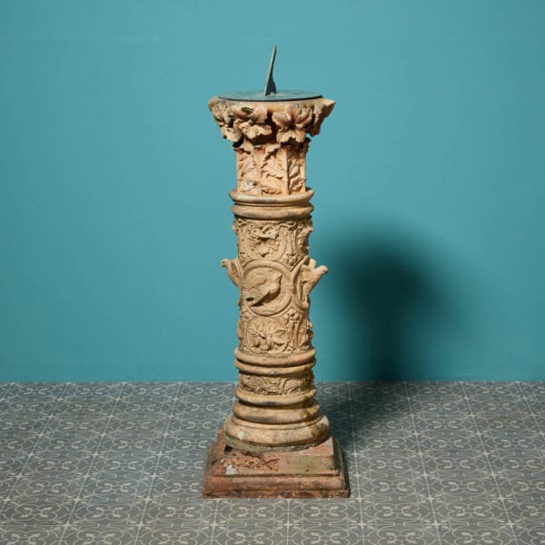 Antique English Decorative Buff Terracotta Garden Sundial