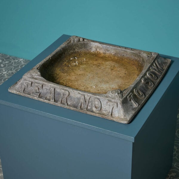 Antique Arts & Crafts Square Lead Bird Bath