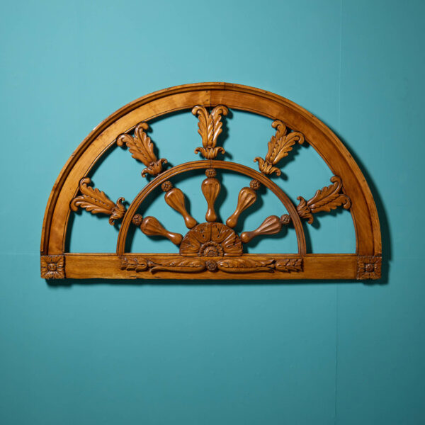 Antique French Cherry Wood Demilune Wall Panel or Headboard