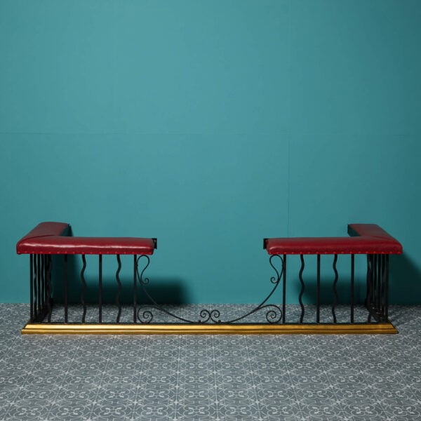 Victorian Style Large Scale Guilt and Red Leatherette Club Fender