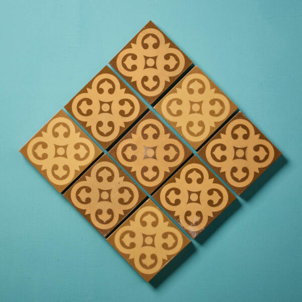 Set of 9 Craven Dunhill & Co. Glazed Post-Medieval Encaustic Tiles