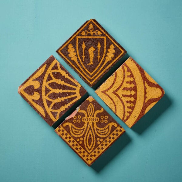 Set of 4 Godwin & Co Post-Medieval Encaustic Tiles