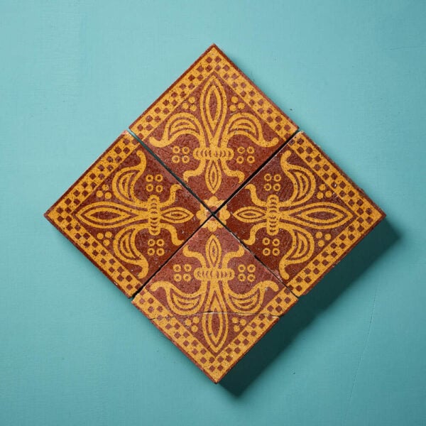 Set of 4 Godwin & Co 19th Century Encaustic Tiles