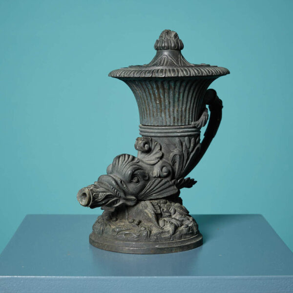 19th Century Grand Tour Style Bronze Dolphin Oil Lamp