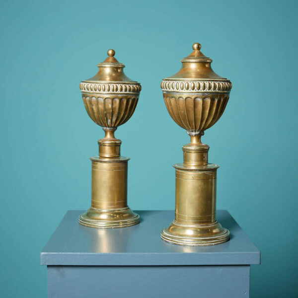 Pair of 19th Century Neoclassical Style Brass Urn Finials