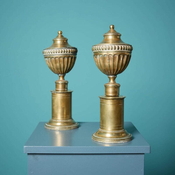 Pair of Antique Neoclassical Style Decorative Brass Urn Finials