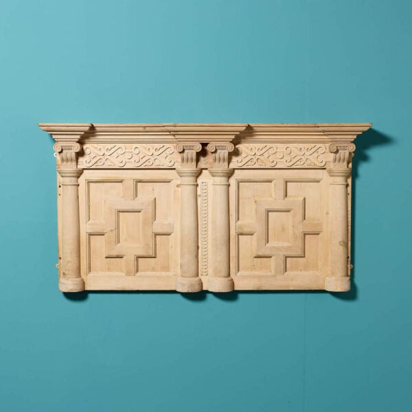 Antique Jacobean Style Stripped Pine Wall Panel or Headboard