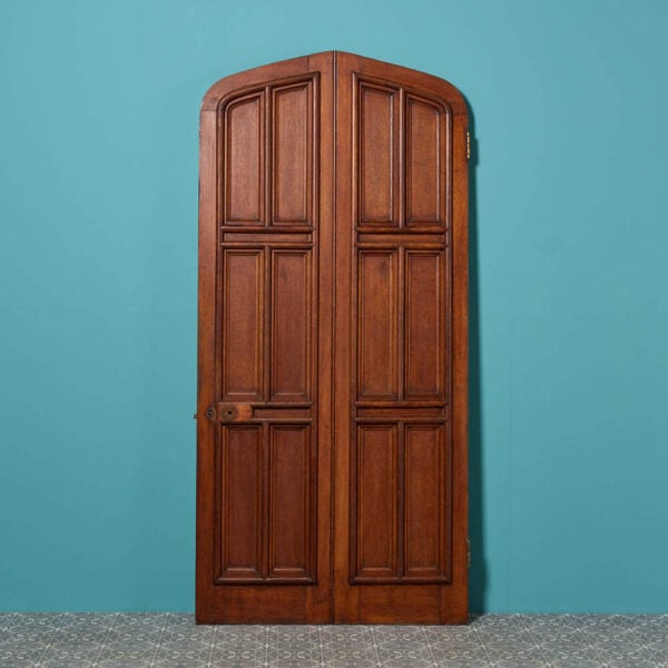 Antique Gothic Style Arched Panelled Oak Door