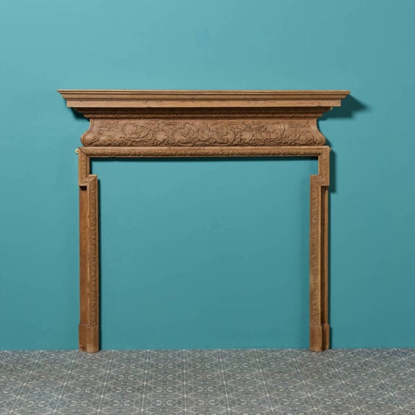 Georgian Neoclassical Style Pine Dog Leg Fireplace