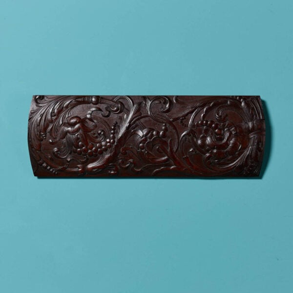 Antique Mahogany Panel Carved with Scrolling Foliage
