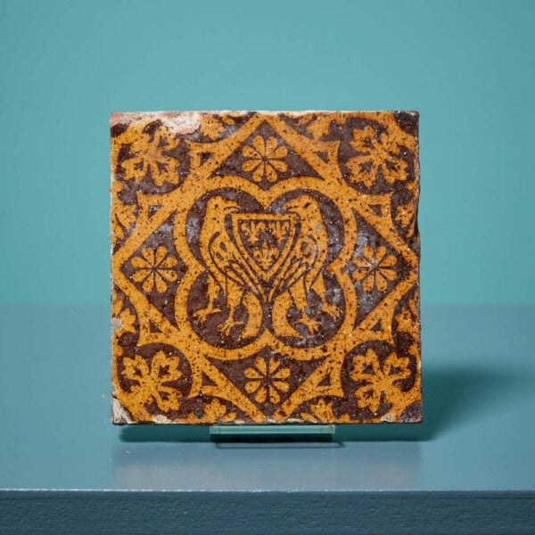 W. Godwin Tudor Revival 5-inch Encaustic Tile