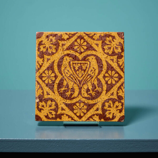 19th Century Tudor Revival Encaustic Tile by W. Godwin