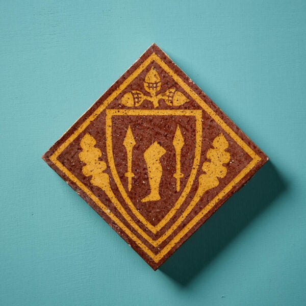 Antique 5-inch Heraldic Encaustic Tile by Godwin
