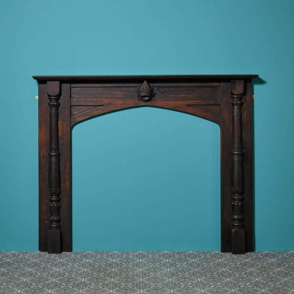 19th Century Ecclesiastical Oak & Mahogany Fireplace