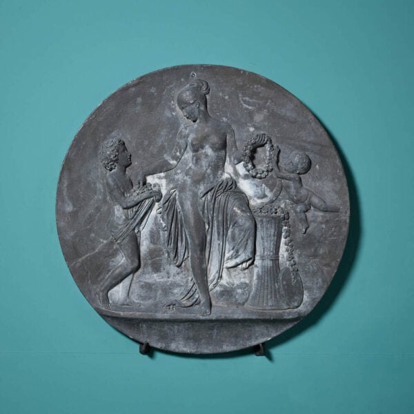 English Neoclassical Style Lead Roundel After Thorvaldsen