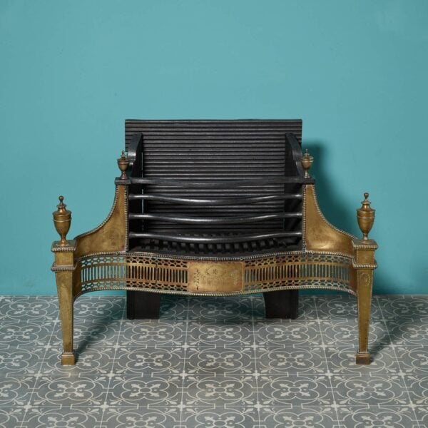 19th Century Georgian Style Iron & Brass Fire Basket