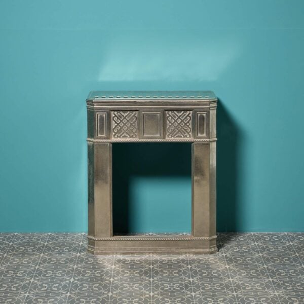 Small 1920s Art Deco Cast Iron Fireplace