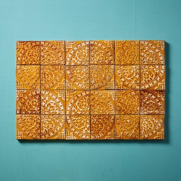 Set of 24 Craven Dunnill & Co Antique Glazed Yellow Tiles
