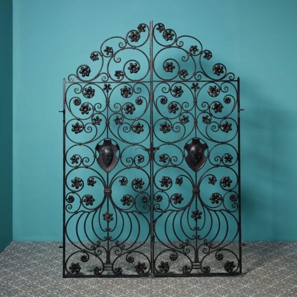 0_36960-1 Set of Handcrafted Wrought Iron Double Garden Gates
