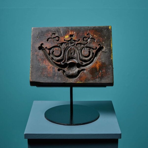 0_37336-1 Antique Carved Wooden Cartouche Mould Ex. Tucker Collection