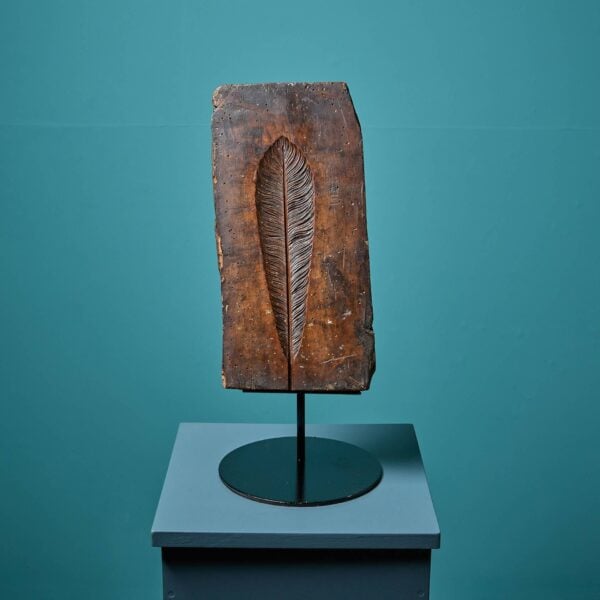 0_37345-1 Antique Carved Wooden Feather Mould Ex. Tucker Collection