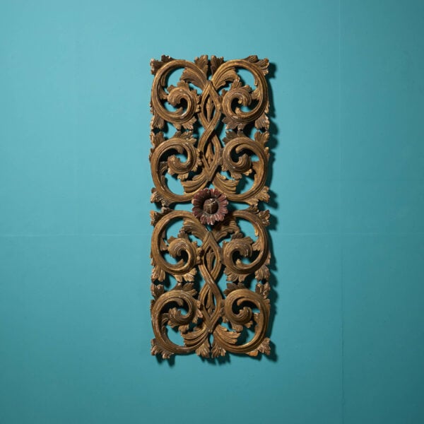 Large Antique Italian Decorative Acanthus Carved Wall Panel