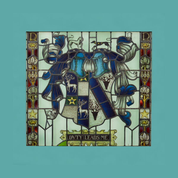 19th Century Armorial Stained Glass Panel From Locko Park Derbyshire